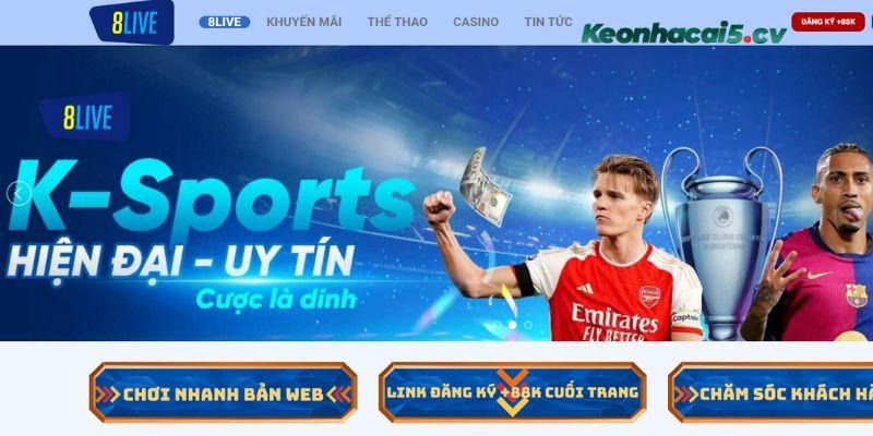 8LIVE đầu tư mạnh mẽ vào sảnh cược thể thao, đặc biệt là bóng đá cá cược