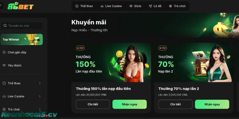 Các chương trình khuyến mãi mà hệ thống đang áp dụng luôn thu hút lượng lớn người chơi