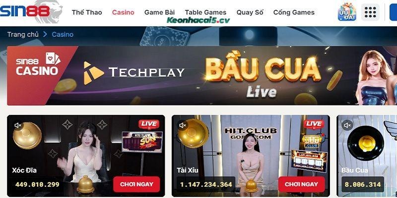 Bộ sưu tập game đa dạng và chất lượng tại SIN88