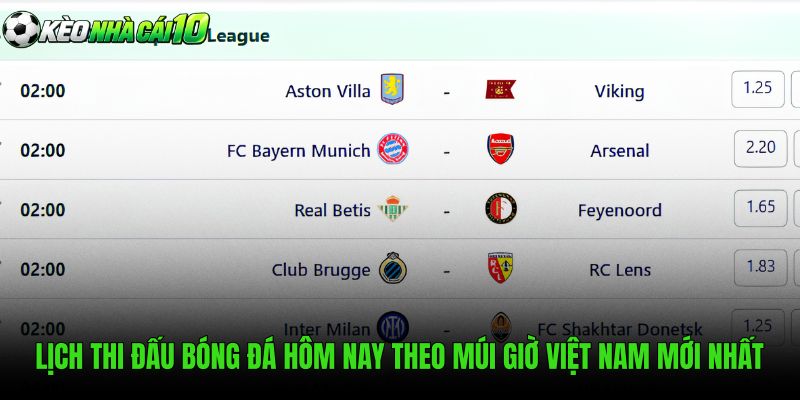 Lịch thi đấu bóng đá quốc tế theo chuẩn giờ Việt Nam